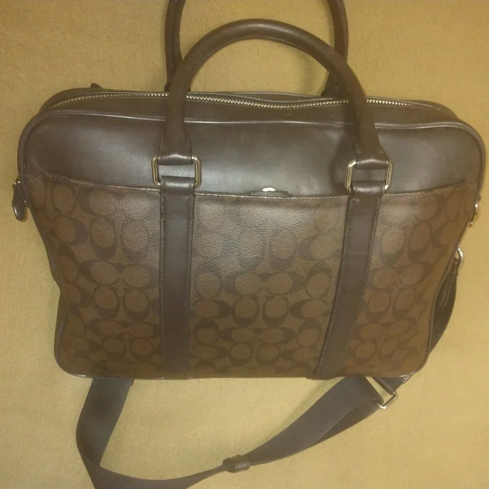 ❤️COACH Perry Slim Laptop Briefcase Bag + Shoulder Strap and Dustbag